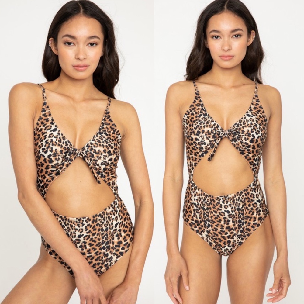 Animal Print Cutout Monokini One Piece Swimsuit